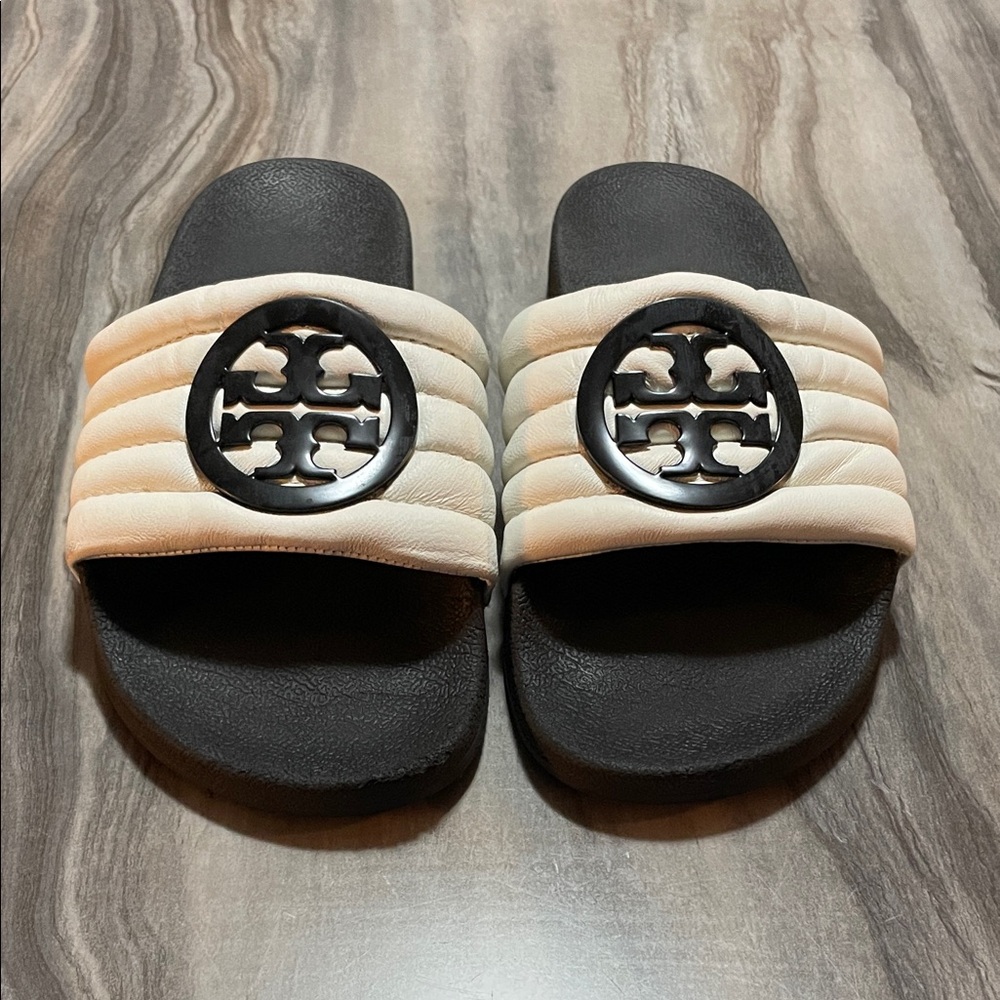Tory Burch Black and Cream Sandals